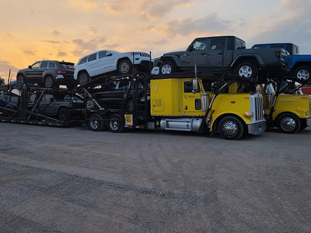 passenger side loaded car carrier