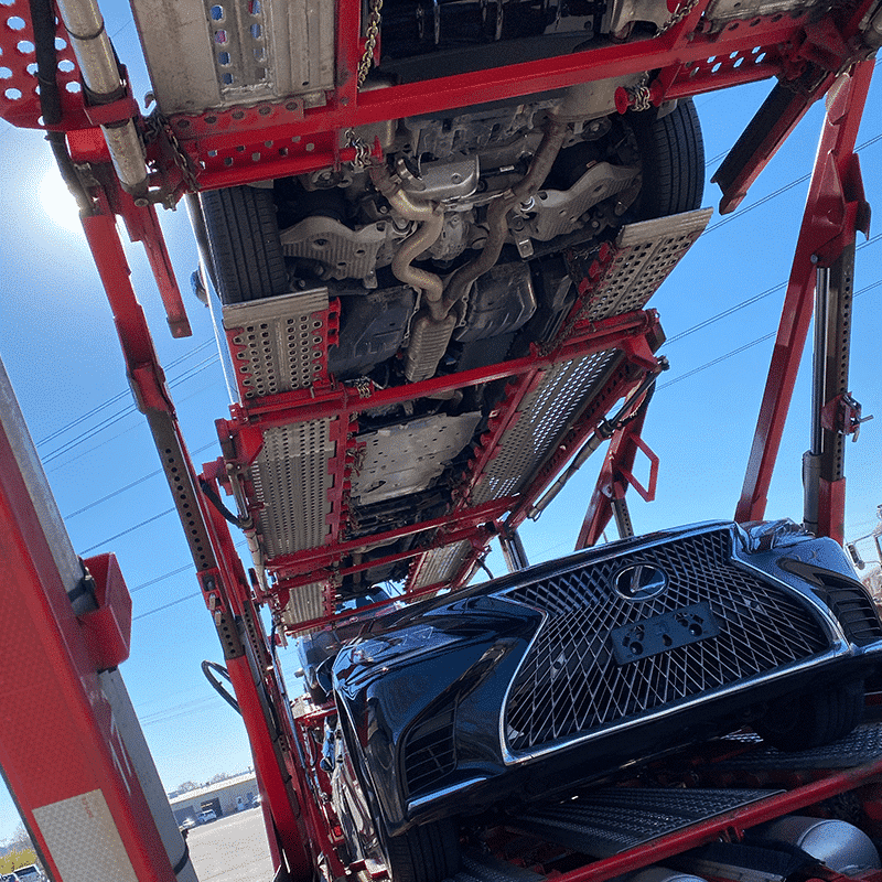 bottom rack of car carrier trailer